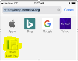 image of bookmarked link on an iPhone